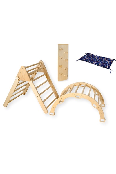 KIDOPPO مجموعة تسلق مبطنة من بيكلر |   مجموعة لعبة مونتيسوري |   مثلث - حزام - منحدر - وسادة