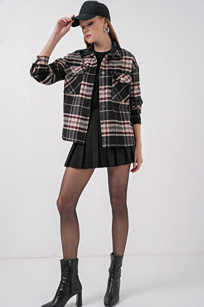 Bigdart 3854 Ekose Desen Çift Cepli Gömlek - D. Siyah