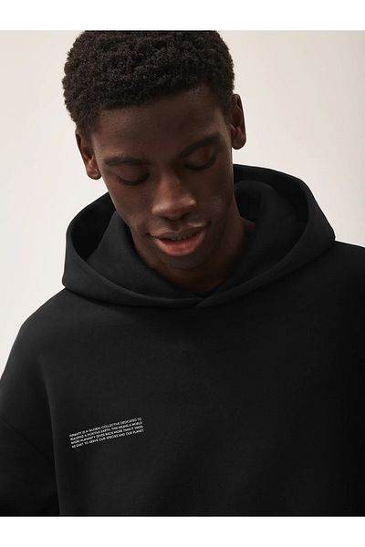 The Champ Clothing Черен унисекс суичър с качулка с качулка Nature Concept Printed Oversize