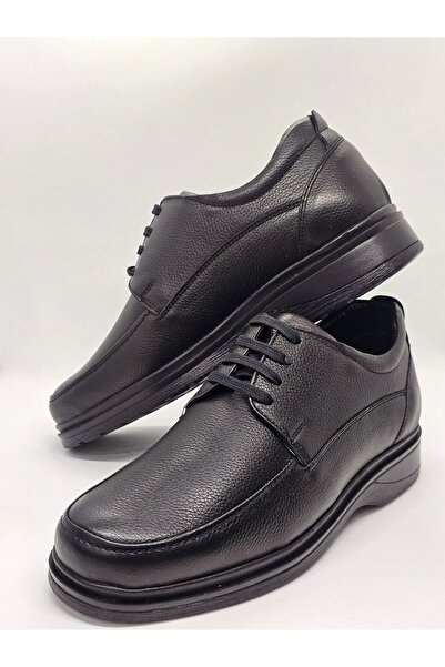 Modesa Erkek Bağcıklı Siyah Hakiki Deri Kışlık Comfort Ayakkabı