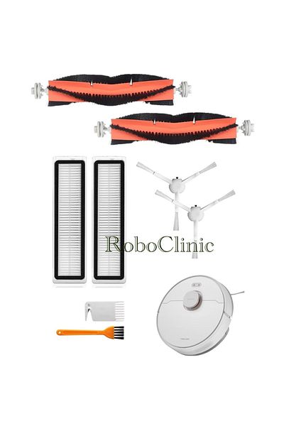 Roboclinic مجموعة ممسحة Xiaomi Trouver Finder LDS - 8 قطع من الفرشاة الرئيسية والجانبية مع فلتر Hepa