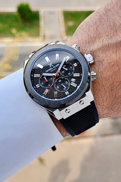 Daniel Klein Kasası Gümüş Kordonu Siyah Renk İç Göstergeleri Aktif Erkek Kol ...