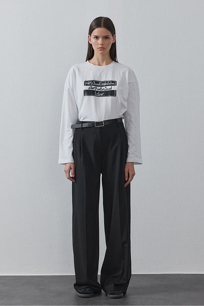 Tailors Room Cotton Single Pleated Trousers - Black