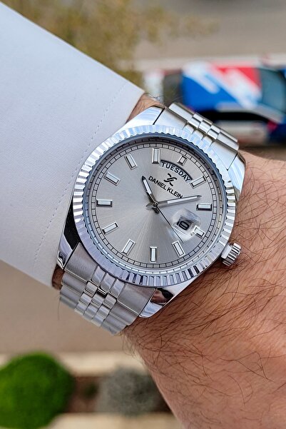 Daniel Klein Beyaz Renk 24 Ay Garantili Fonksiyonlu Klipsli Erkek Kol Saati