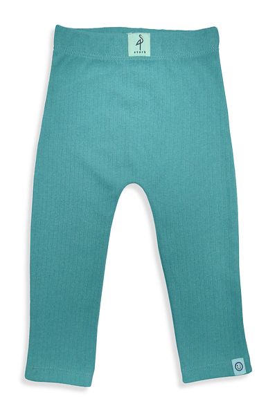 Stork Vera Unisex Ribbed Tights 100% Cotton Green Color