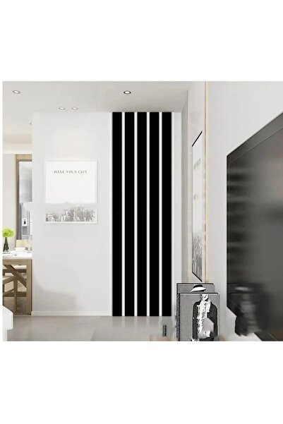 CNC Duvar Dekorasyon Ahşap Şerit Panelleri Dekoratif Siyah Duvar Çıtası Ahşap 5 Adet 50x5cm