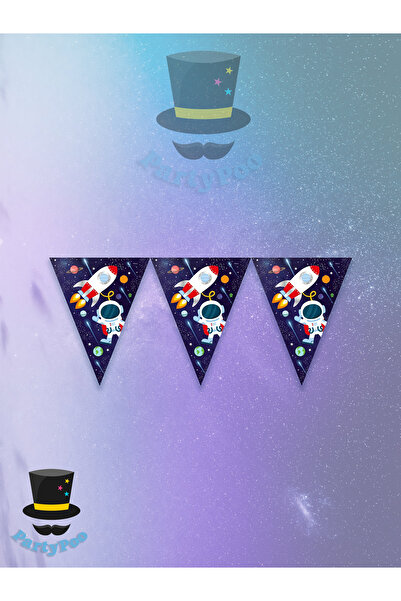 PartyPoo Γενέθλια με θέμα το διάστημα - Μοτίβο σημαιών