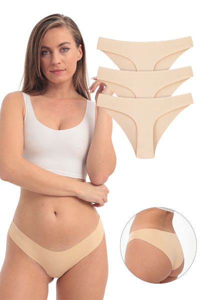Arma Yıldız Γυναικεία κιλότα χωρίς ραφές Laser Cut 3 Pack - Χρώμα δέρματος