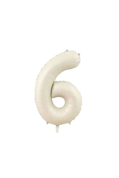 Konsept Sepeti 6 Years Old Retro Beige Age Balloon Latte Beige Brown Heart Retro Birthday Age Balloon Chain Set