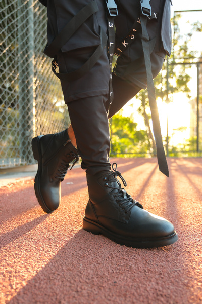 Riccon Urugnil Men's Zippered Boots0012562 Black