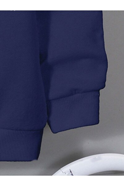 MORNİNG KİDS Dívčí-chlapecká mikina s kapucí Milano Italy v námořnické modré barvě