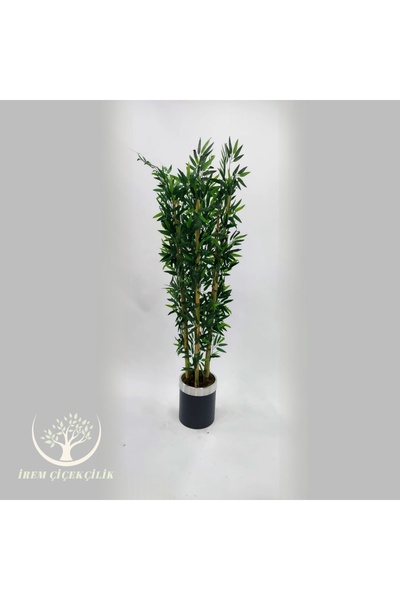 İremÇiçekçilik Yapay Ağaç Bambu Metal Saksida Bol Yaprak