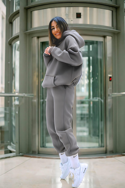 BayBayan Set de trening pentru femei oversize gros Trend Model