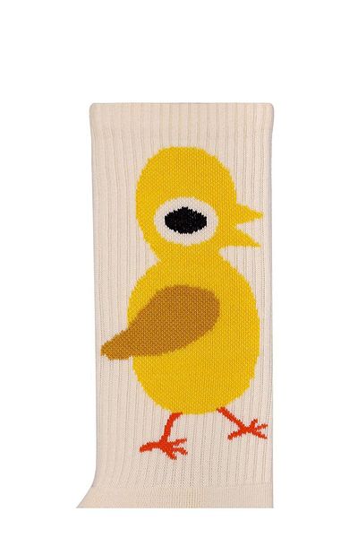 MONSIEUR CHAUSSETTE Unisex Organic Cotton Foot Sole Chicklet Chic Socks Containing Double Floor Towel