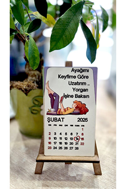 Dekor Vagonu Ahşap Motto Masa Üstü Mini Takvim