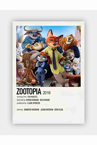 Sticksy Afiş Zootopia -Hayvanlar Şehri Animasyon Film Duvar Posteri - Kalın Kağıt - Çerçevesiz