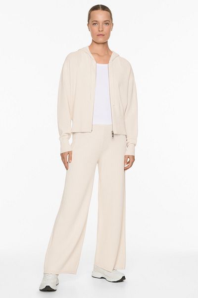 Oysho Openwork knit straight-leg trousers