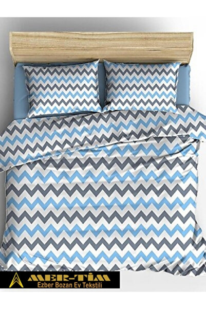 mer-tim ezberbozan ev tekstili Mer-Tim Pamuk komad Ranforce Bračni plavo-sivo...