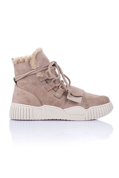 Getcho Zacun Γυναικείες Μπότες Suede Shearling Mink