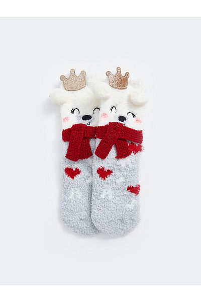 LC Waikiki Lcwk Embroidered Girl's Home Socks