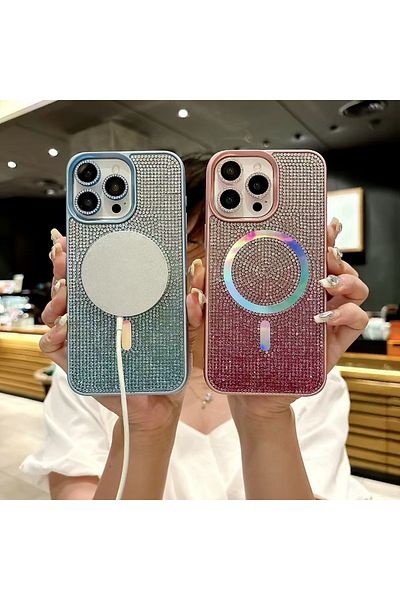 bbtech Color Gradient Shiny Stone Case with Magsafe Compatible with Apple iPhone 16 Pro Max