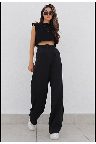 Hersteller Wide Leg High Waist Palazzo Trousers