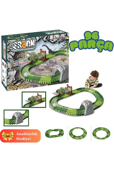 Doğan Oyuncak Dünyası Dinozor Trucks 96 Parça Raylı Pist - Raylı Araç Oyuncak...