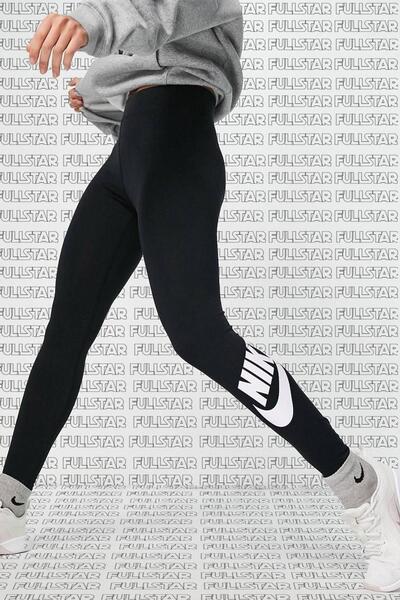 Nike Sportswear Club Leggings din bumbac cu talie înaltă Leggings negri din b...