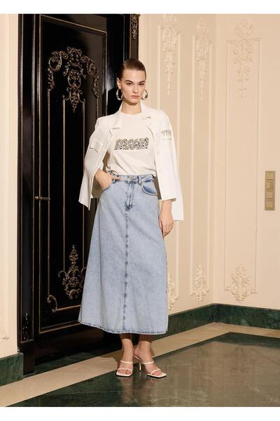 Missemramiss Джинсова спідниця з обробкою каменем