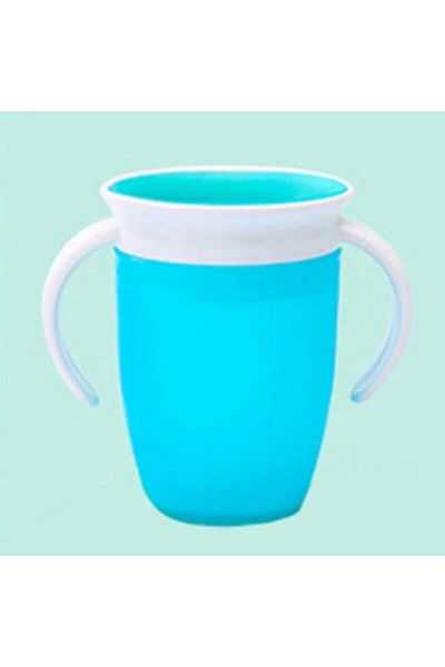 Choice as picture Baby Learning Drinking Cup With Double Handle Flip Lid 360 Degrees Can Be Rotated Leakpro