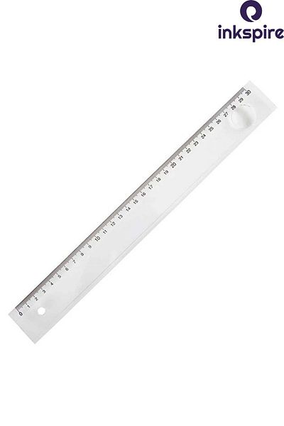 inkspire Riglă cu ocular 30 cm 1 bucată riglă din plastic cu găuri pentru curele Riglă de calitate cu lupă