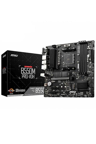 MSI B550M Pro-Vdh Am4 Ddr4 4400 Oc HDMI Dp Vga M.2 Usb3.2 Matx Motherboard