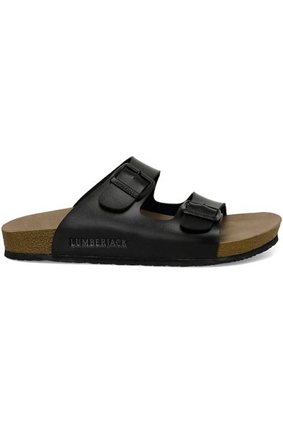 lumberjack MENDY 4FX Black Anatomical Comfort Slippers - New Season with Logo