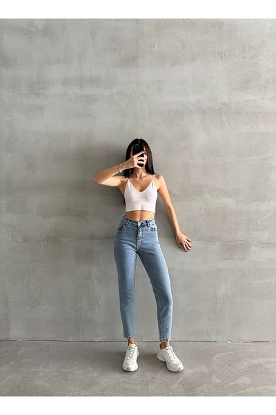 Butik Pantaloni Mom Jeans Lycra