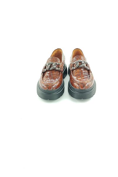 MİLONEK 2024130831   Men's Brown Crocodile Loafer - Buckle Casual Shoes