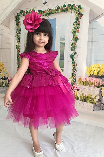 DAFİTO KİDS Rochie de seara de aniversare fuchsia pentru fete
