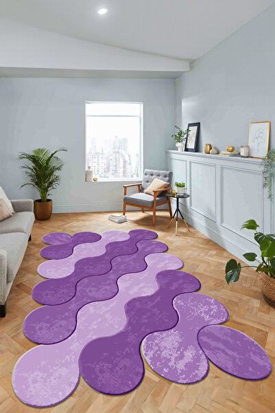 Viyana Home Dijital Baskılı Kaymaz Taban Yıkanabilir Lazer Kesim Yolluk Salon...