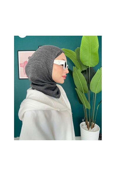 Blotch Anthracite Color Different Style Plug-In Knitwear Balaklava Modern and Stylish Hijab Beanie