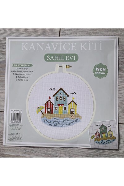 Prestij Boncuk Sahil Evi Kanaviçe Nakış Kiti