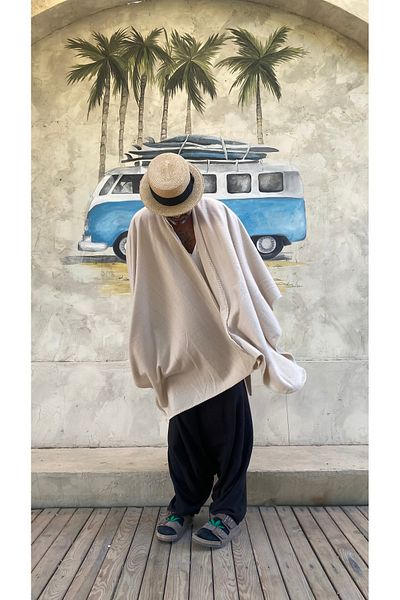 arslan deco Fleece Poncho, Style Poncho, Designer Jacket, Shepherd's Stitching Poncho
