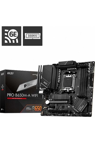 MSI Mb Pro B650M-A Wifi Am5 Ddr5 6400Mhz(Oc) HDMI Dp M.2 Usb3.2 2.5g Lan Wifi 6E Matx Motherboard