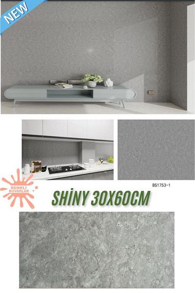 Renkli Duvarlar Bs1753 - Flexible Adhesive 60X30Cm Marble Pattern Bathroom Wc Wall Cover Panel - 1 Piece