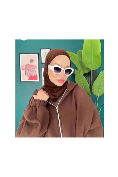 Blotch Bitter Coffee Color Different Style Plug-In Knitwear Balaklava Modern and Stylish Hijab Beanie