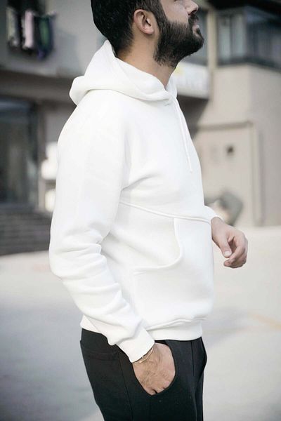 EydaMoon Ανδρική μονή τσέπη με κουκούλα Standard Fit (Puff Fabric & Cotton)