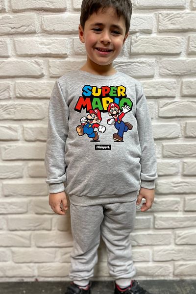 endudu Super Mario Printed Children's Set - Set of 2 100% Cotton Kindergarten-Nursery