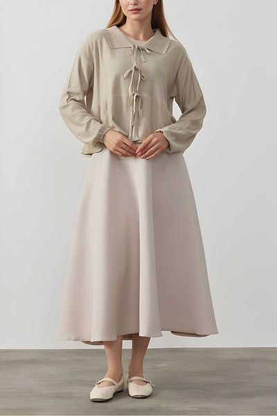 CNG MODA Women's Scuba Fabric Puff Flared Hijab Skirt