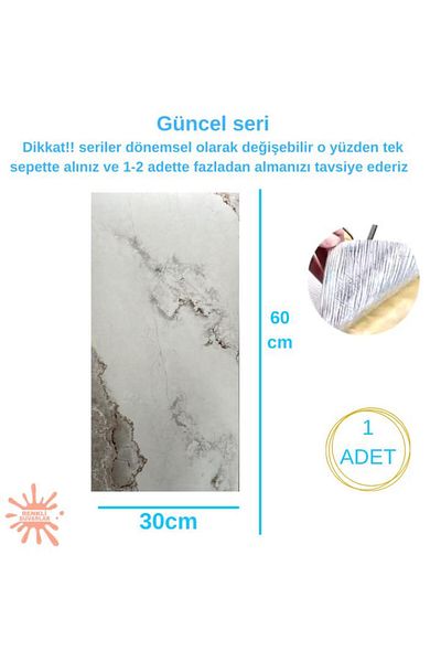Renkli Duvarlar 60X30Cm 1 Piece Marble Pattern Adhesive Flexible Caravan Bathroom Wc Wall Cover Panel