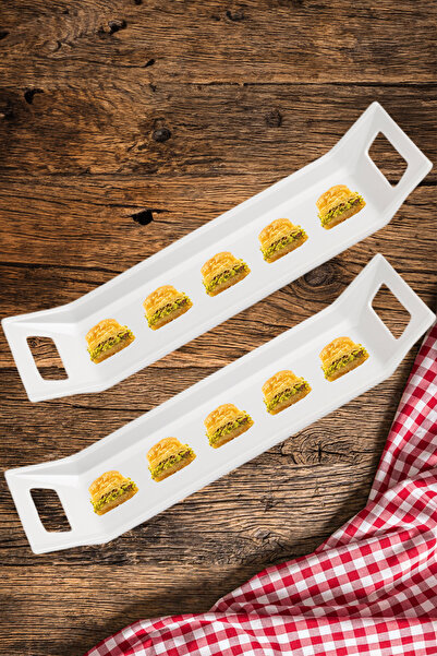 nazen MimHome [35x15]cm 13"inch Sade Beyaz Çay Kahve Servis Tabağı:Tek Kişili...