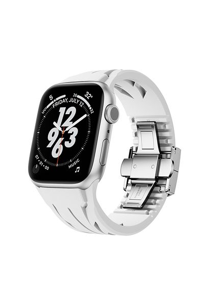 zore Apple Watch 42mm Krd-127 Silicone Cord with Metal Buckle-White