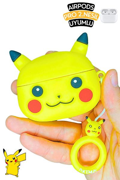 EWEC Pro 2Generation Compatible Pikachu Figured Protective and Shock Absorbing Silicone Headphone Case